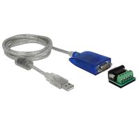 DeLOCK 64055 Adaptateur USB Type-A vers RS-232/485, câble 1.5m, compatible Windows 7/8/8.1, macOS X 10.14 Mojave et Linux, plage température -40°C à 85°C