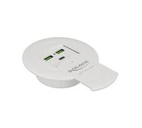 DeLOCK 64065 - Chargeur Secteur Smartphone CC Charge Rapide - 2x USB 2.0 + 1x USB Type-C - 100-240V - Quick Charge 3.0 - Blanc - 87W max.
