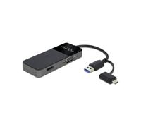 DeLOCK 64085 Station d'accueil USB 3.2 Gen 1 Type-A avec HDMI 4K 30Hz et VGA 1080p 60Hz, compatible Windows et macOS, câble 0.12m