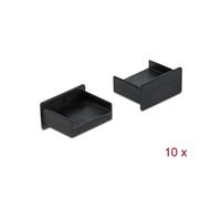 DeLOCK 64102 - Capot de Protection USB Type-A Femelle Noir en Polypropylène, Dimensions 6.5x13x4mm, Lot de 10