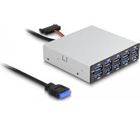 DeLOCK 64208 hub & concentrateur USB pin Header (19 pin) 5000 Mbit/s Noir, Gris
