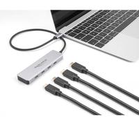 Delock 64231 Hub USB 4 ports USB-C® USB 3.2 Gen2 10 GBit/s avec fiche mâle USB-C gris 64231