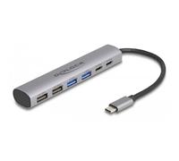 Delock 64232 Hub USB 4+2 ports USB-A, USB-C® USB 3.2 Gen2 10 GBit/s avec fiche