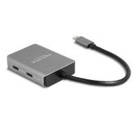 DeLOCK 64249 hub & concentrateur USB Type-C 10000 Mbit/s Noir, Gris
