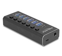 Delock 64326 Hub USB 7P 10Gbps + Charge Rapide Commutateur LED