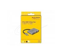 DeLock Hub & concentrateur USB 64337 – USB 3.2 Gen 2 (3.1 Gen 2) Type-C 10000 Mbit/s Gris