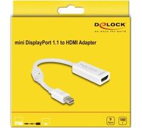Delock 65128 Mini-Display / HDMI Adaptateur [1x Mini port Display mâle - 1x HDMI femelle] blanc 12 cm