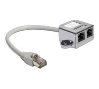 Delock 65177 ADAPTADOR DE Cable RJ45 2 X RJ45 GRIS