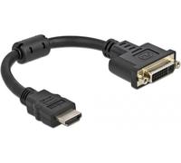 Delock 65206 HDMI / DVI Adaptateur [1x HDMI mâle - 1x DVI femelle 24+5 pôles] noir 0.20 m