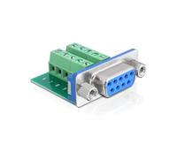 DeLOCK 65268 - Adaptateur Sub-D 9 pin Femelle vers Terminal Block 10 pin - Couleur Verte - Connectique industrielle et prototypage