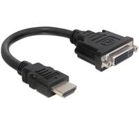 Delock 65327 HDMI / DVI Adaptateur [1x HDMI mâle - 1x DVI femelle 24+5 pôles] noir 0.20 m