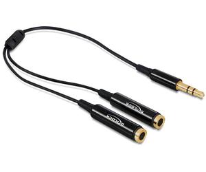 DeLOCK 65356 câble audio 0,25 m 3,5mm 2 x 3.5mm Noir