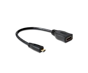 DeLOCK 65391: Câble HDMI 0.23m, Type A (Standard) vers Type D (Micro), Contacts Or, Noir, Genre Mâle/Femelle, Code SH 84733080