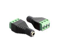 DeLOCK 65455 Adaptateur 3.5 mm Mâle vers 3 pin terminal block Mâle Noir/Vert - Connecteur 3.5mm vers Bornier 3 broches