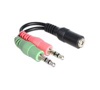 DeLOCK 65459 Adaptateur Audio Noir - Câble 3.5mm Mâle vers 2x 3.5mm Femelle - Longueur 0.012m