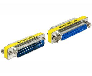 DeLOCK 65484 changeur de genre de câble Sub-D 25 Bleu, Argent