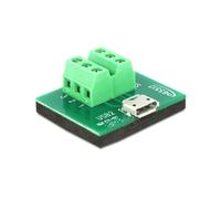 DeLOCK 65517 Adaptateur Micro USB vers 6p Femelle Noir/Vert - Dimensions 30x26x14mm - Connecteur 1 Micro USB Femelle, Connecteur 2 6p - Conditionnement sachet