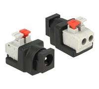 DeLOCK 65524 changeur de genre de câble DC 5.5 x 2.1 mm Noir, Argent, Adaptateur