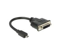 DeLOCK 65563 Adaptateur Vidéo 0.2m DVI-D Femelle vers Micro-HDMI Mâle Noir - Câble DVI-D vers Micro-HDMI, Conditionnement Sachet