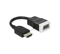 DeLOCK 65587 Adaptateur HDMI Type A vers VGA (D-Sub) + 3.5mm, résolution 1920x120, chipset CH7101, connecteur HDMI mâle, longueur 150mm, noir/blanc.