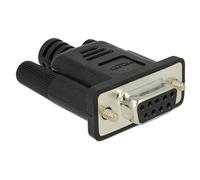 DeLOCK 65843 connecteur de fils RS-232 DB9 Noir, Argent