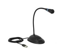 DELOCK 65871 USB Microphone with Stand and Mute/On & Off Button 1.7 m Black