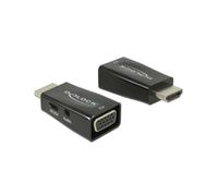 DeLOCK 65901 Adaptateur HDMI A mâle vers VGA & Audio 3.5mm Femelle, résolution 1920x1200, chipset Algotek AG6200, boîtier plastique noir