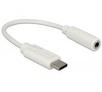 DeLOCK Adaptateur Audio USB Type-C Mâle > Jack 14cm Blanc