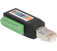 DELOCK RJ45 mâle Cat.5e > adaptateur bornier 90° femelle