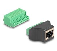 DeLOCK 66244 changeur de genre de câble RJ50 11 pin terminal block Noir, Vert