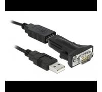 DeLOCK 66286 Câble Série USB Type-A vers DB-9 0.8m Noir Connecteurs Plaqué Or