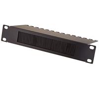 DeLOCK 66483 : Râteau de gestion de câbles 10" 1U noir, panneau à brosse Nylon/Métal, profondeur 25.4cm, pour armoire réseau.