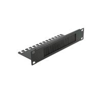 DeLOCK 66483 : Râteau de gestion de câbles 10" 1U noir, panneau à brosse Nylon/Métal, profondeur 25.4cm, pour armoire réseau.
