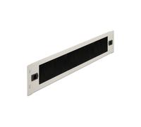 DeLOCK 66620 : Panneau de gestion de câbles 19" 2U, métal/nylon, gris/noir, installation sans outil, largeur 88.5mm, profondeur 48.3cm, avec brosses