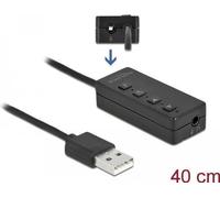 DeLOCK 66731, 2 x 3.5mm, femelle, USB type-A, mâle, 0,4 m, noir