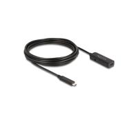 DeLOCK 80028 Câble USB 3.2 Gen 2 (3.1 Gen 2) USB-C Mâle / USB-C Femelle 5m Noir - 10 Gbit/s, 5V/2A, AWG 24/30, Diamètre 4.8mm
