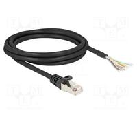 DeLOCK Câble RJ50 Mâle S/FTP 2m Noir - Fils AWG26 - Connecteur Droit - Gaine Nylon/PVC - Blindage S-STP - Conformité CE - Ref 80206