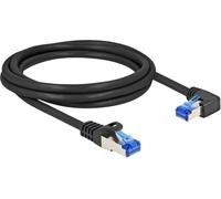 DeLOCK 80223 CAT6a S/FTP Câble patch 2m droit/droit coudé noir