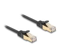 Delock Câble de réseau RJ45 plat avec chemise tressée Cat.6A U/FTP mâle - mâle 5 m noir