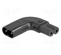 80475 IEC C7 femelle, IEC C8 mâle coudé 2,5A 250V DELOCK