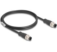 Delock 80806 M12 Câble réseau, câble patch CAT 5e S/FTP 1.00 m noir 1 pc(s)