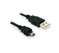 DeLOCK 82252 - Câble USB 2.0 - 1.5m - USB A Mâle vers Mini-USB B Mâle - Noir - Connecteurs droits - Code SH 84733080