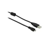 DeLOCK 82335 : Câble USB 2.0 A vers Micro-USB B, 2 mètres, Noir, Connecteurs mâles, Facteur de forme droit, Code SH 84733080