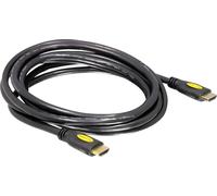 Câble de raccordement Delock HDMI Fiche mâle HDMI-A, Fiche mâle HDMI-A 5.00 m noir 82455 4K UHD, contacts dorés Câble HDMI