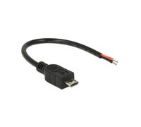 DeLOCK 82697 Câble USB 2.0 Micro-USB B Noir, 0.1m, Débit 480 Mbit/s, AWG 22, Diamètre 3mm, Connecteurs droits