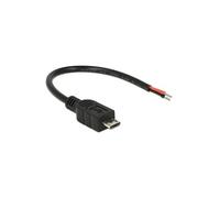 DeLOCK 82697 Câble USB 2.0 Micro-USB B Noir, 0.1m, Débit 480 Mbit/s, AWG 22, Diamètre 3mm, Connecteurs droits