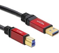 Delock Câble USB USB 3.2 Gen1 (USB 3.0) USB-A mâle, USB-B mâle 5.00 m rouge, noir contacts dorés, certifié UL 82759