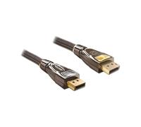 DeLOCK 82770 Câble DisplayPort Mâle/Mâle 1m Noir/Marron, Connecteurs plaqués Or, Conformité Code SH 84733080
