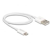 Delock Câble de charge USB USB 2.0 USB-A mâle, Connecteur Lightning 1.00 m blanc 83000