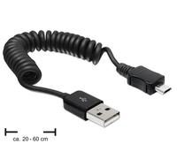 Delock 83162 USB Kabel Delock A -> Micro-B St/St 0.20m-0.60cm Spiralkabe